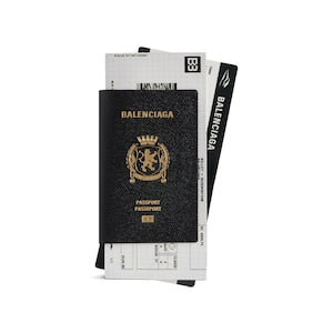 Balenciaga Passport Long Wallet 2 Tickets in Black