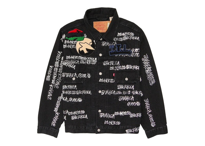 Stussy x Denim Tears x Our Legacy TTL Jeansjacke Schwarz 
