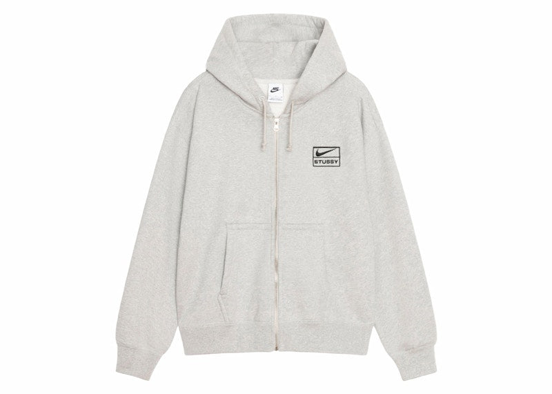 Stussy x Nike Fleece Zip Hoodie Grey Heather