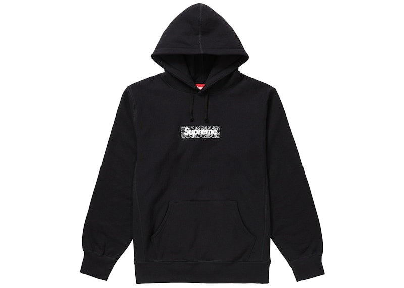 Supreme Bandana Box Logo Kapuzenpullover Schwarz