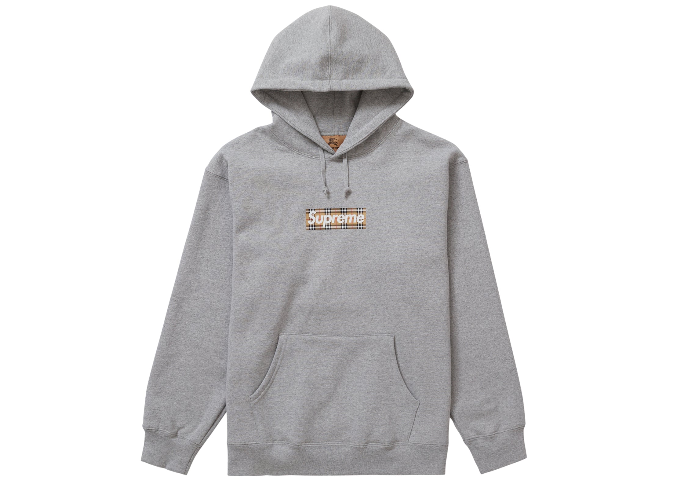 Supreme Burberry Box Logo Hooded Sweatshirt Heather Gray – Sneaker Store Co