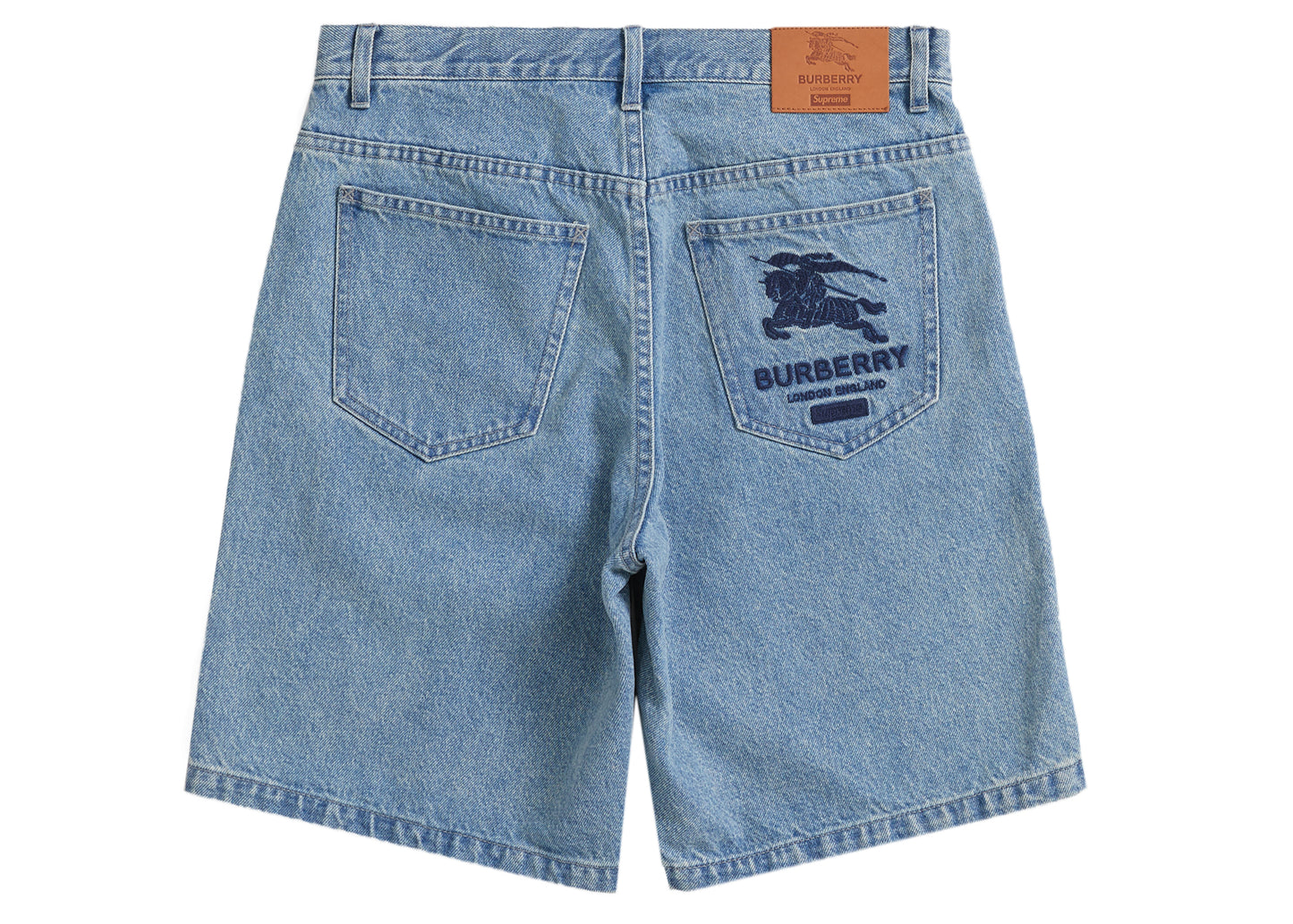 Supreme Burberry Denim Short Washed Blue