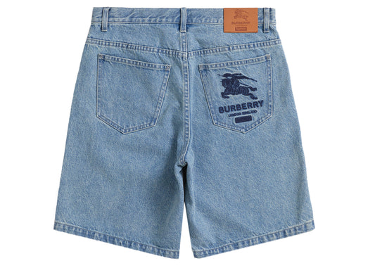 Supreme Burberry Denim Short Washed Blue