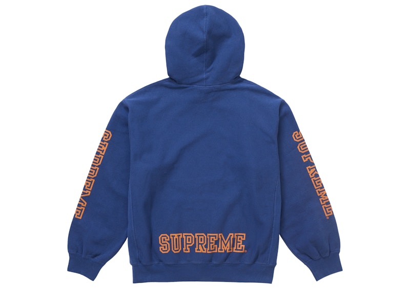 Supreme Collegiate Sleeve Hooded Sweatshirt Dark Royal
