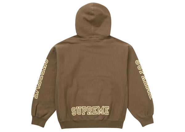 Supreme Collegiate Sleeve Hooded Sweatshirt Olive Brown