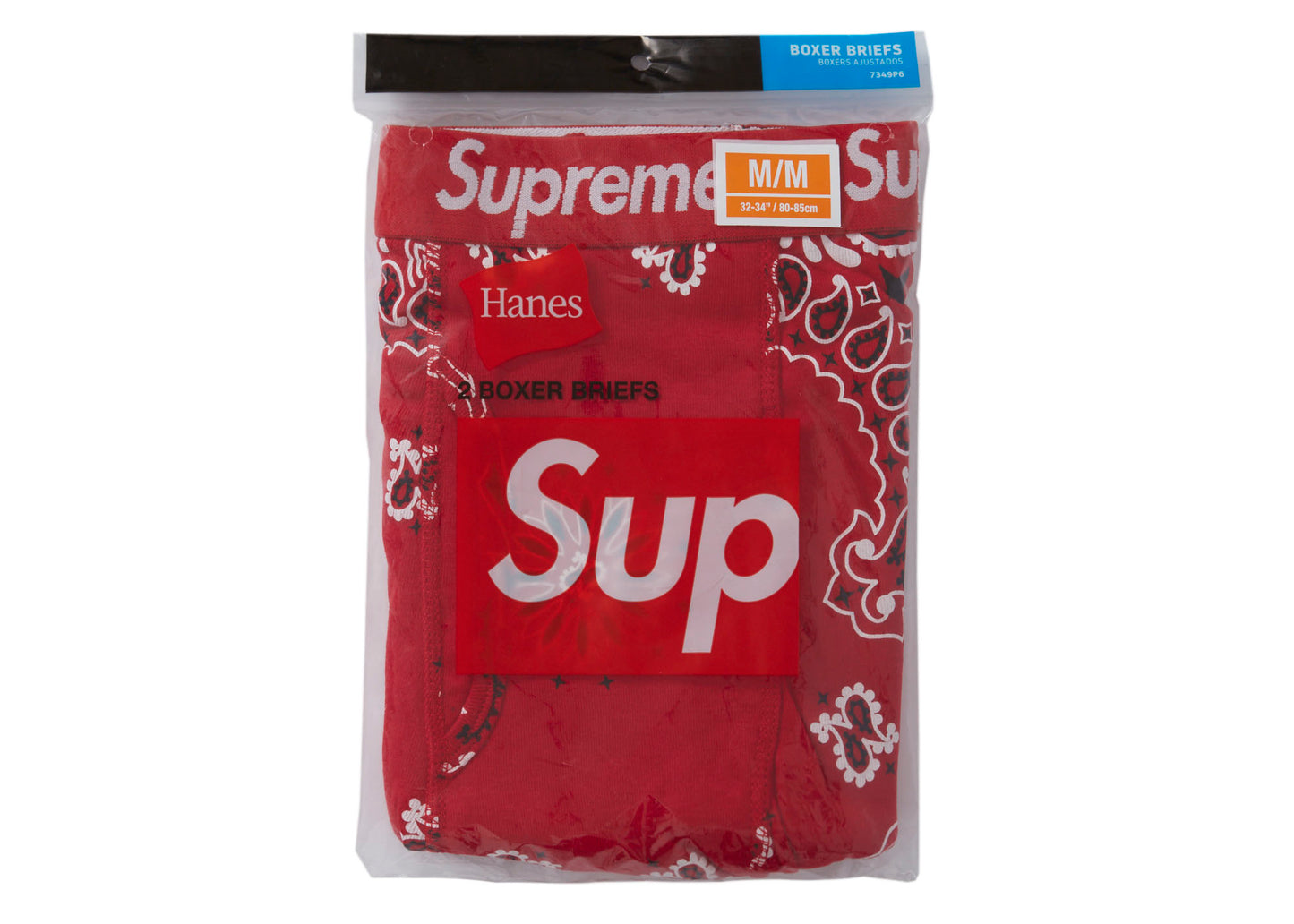 Supreme Hanes Bandana Boxer Briefs (2 Pack) Red