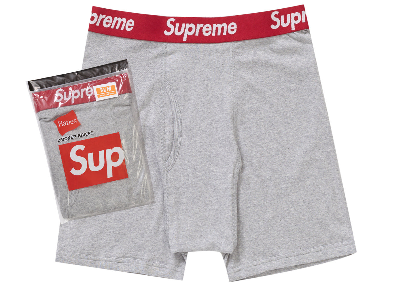 Supreme Hanes Boxer Briefs Heather Gray