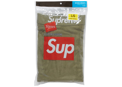 Supreme Hanes Boxer Briefs (2 Pack) Olive