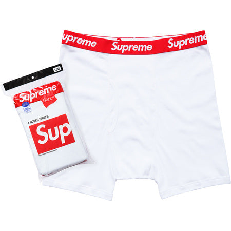 Supreme Hanes Boxer Briefs White