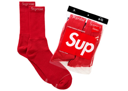 Supreme Hanes Socks (2 Pack) Red