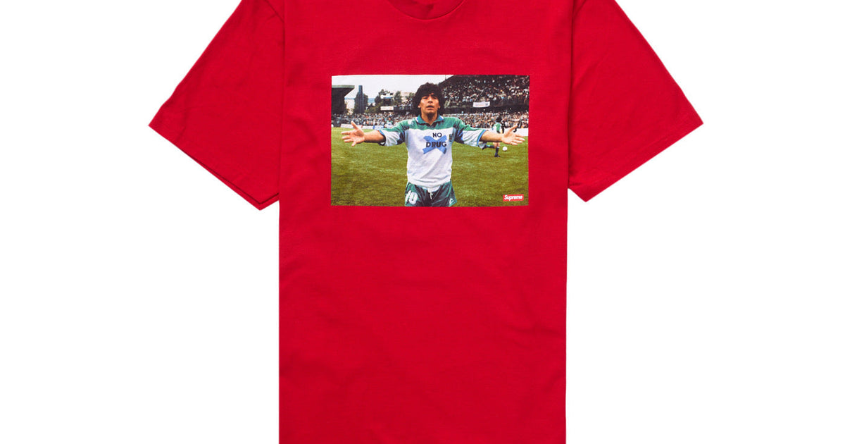 Supreme Maradona Tee Red – SNEAKER STORE CO