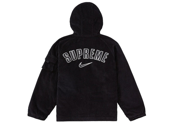 Supreme Nike Arc Cordjacke mit Kapuze in Schwarz