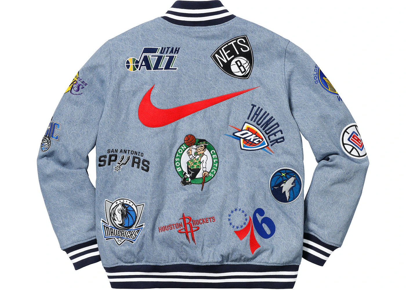 Supreme Nike NBA Teams Warm Up Jacket Denim