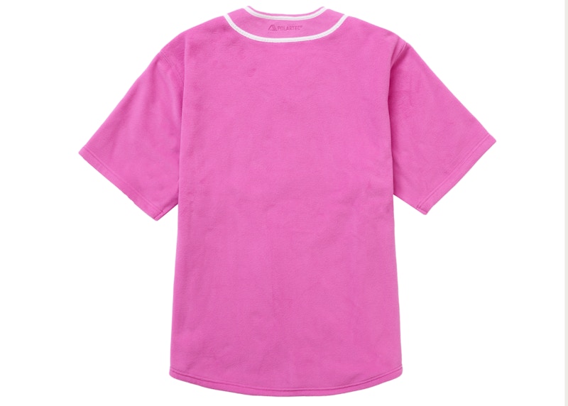 Supreme Polartec Baseball Jersey Pink