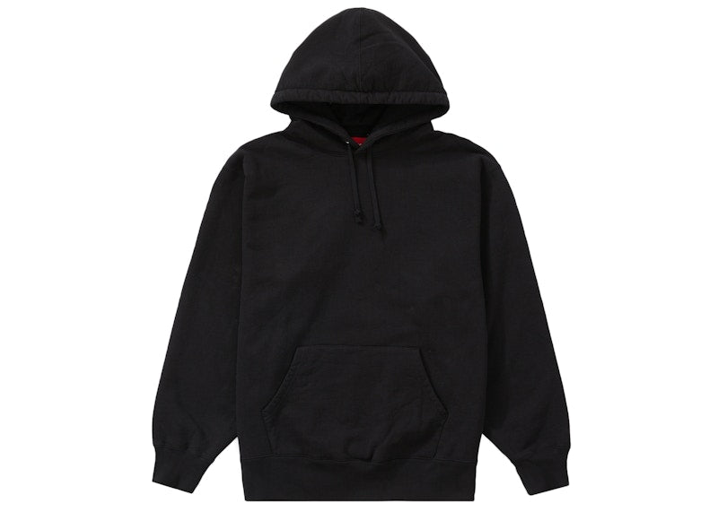 Supreme Satin Appliqué Hooded Sweatshirt Black