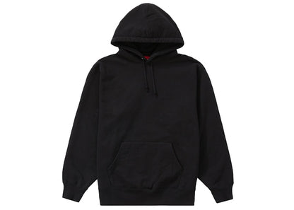 Supreme Satin Appliqué Hooded Sweatshirt Black