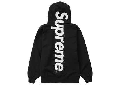 Supreme Satin Appliqué Hooded Sweatshirt Black