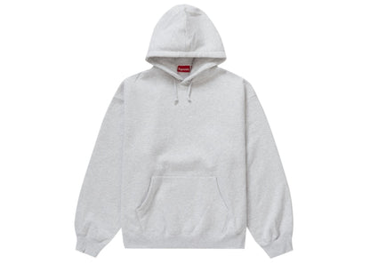 Supreme Satin Appliqué Hooded Sweatshirt Heather Grey