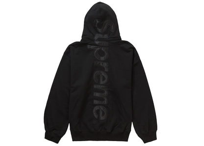 Supreme Satin Appliqué Hooded Sweatshirt (FW23) Black