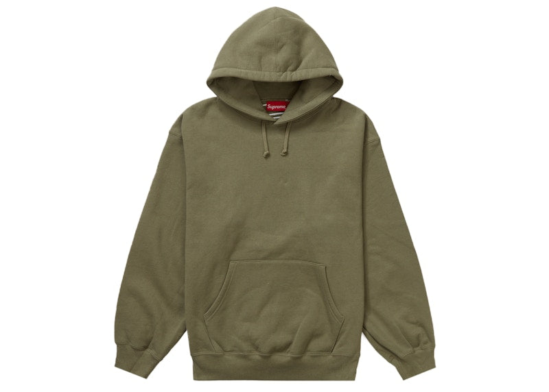 Supreme Satin Appliqué Hooded Sweatshirt (FW23) Light Olive