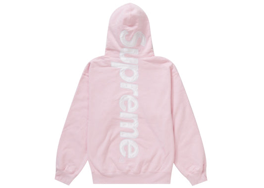 Supreme Satin Appliqué Hooded Sweatshirt (FW23) Light Pink