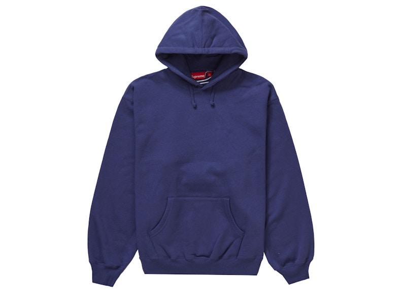 Supreme Satin Appliqué Hooded Sweatshirt (FW23) Washed Navy