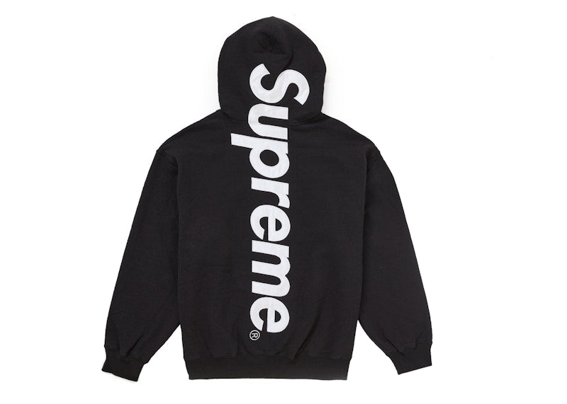 Supreme Satin Applique Hooded Sweatshirt (FW24) Black