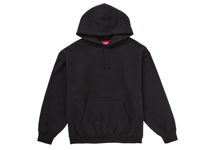 Supreme Satin Applique Hooded Sweatshirt (FW24) Black