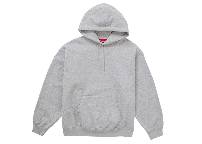 Supreme Satin Applique Hooded Sweatshirt (FW24) Heather Grey