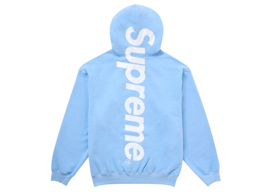 Supreme Satin Applique Hooded Sweatshirt (FW24) Light Blue