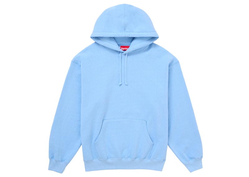 Supreme Satin Applique Hooded Sweatshirt (FW24) Light Blue