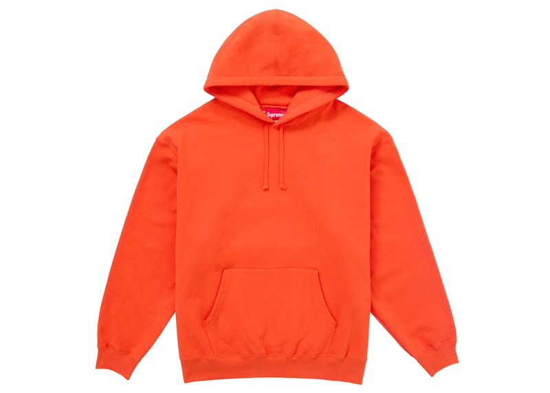 Supreme Satin Applique Hooded Sweatshirt FW24 Bright Orange Sneaker Store Co