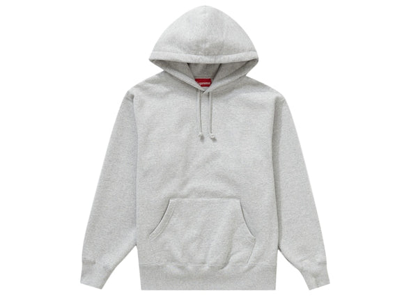 Supreme Satin Appliqué Hooded Sweatshirt Heather Grey
