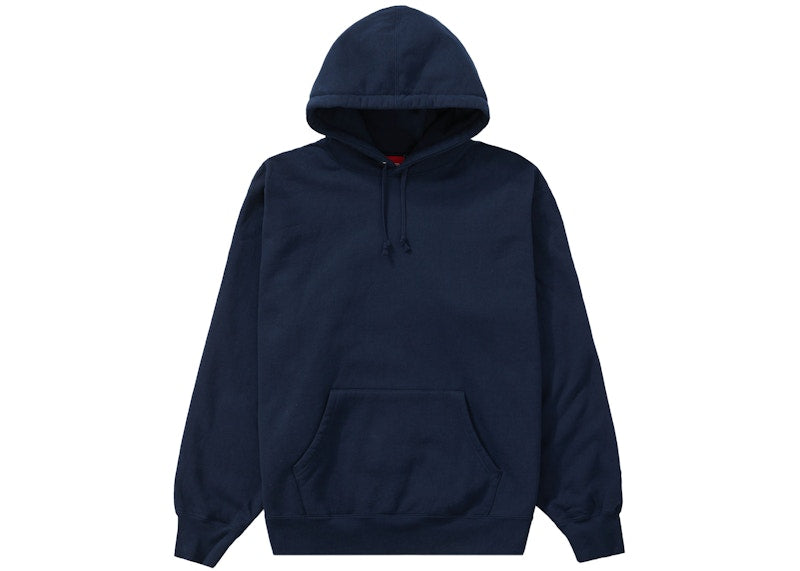 Supreme Satin Appliqué Hooded Sweatshirt Navy