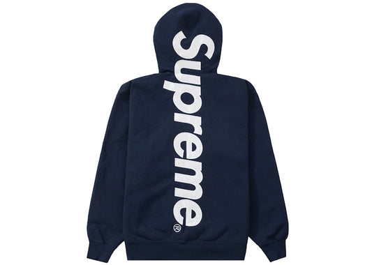 Supreme Satin Appliqué Hooded Sweatshirt Navy