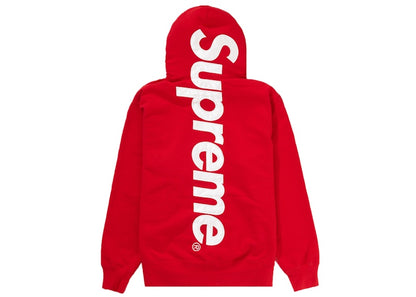 Supreme Satin Appliqué Hooded Sweatshirt Red