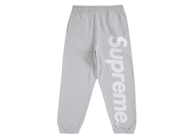 Supreme Satin Applique Sweatpant (FW24) Heather Grey