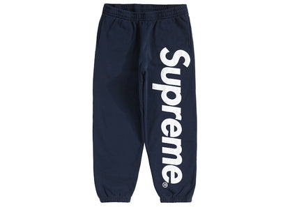 Supreme Satin Appliqué Sweatpant Navy