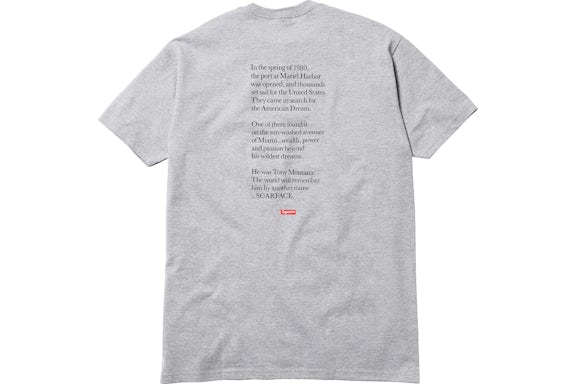 Supreme Scarface Split Tee Heather Grey
