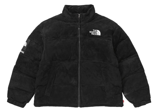 Veste Supreme Nuptse en daim The North Face Noir