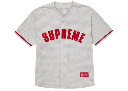 Supreme Ultrasuede Mesh Baseball Jersey Grey