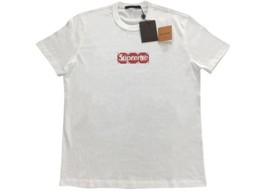 T-shirt Supreme x Louis Vuitton avec logo en boîte Blanc