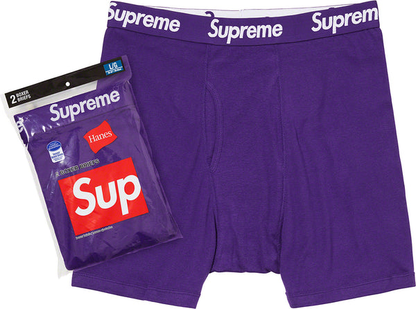 Supreme Hanes Boxer Briefs (2 Pack) Purple