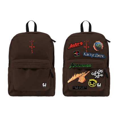 Travis Scott Cactus Jack Backpack With Patch Set Brown