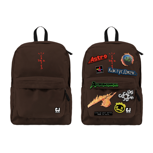 Travis Scott Cactus Jack Backpack With Patch Set Brown