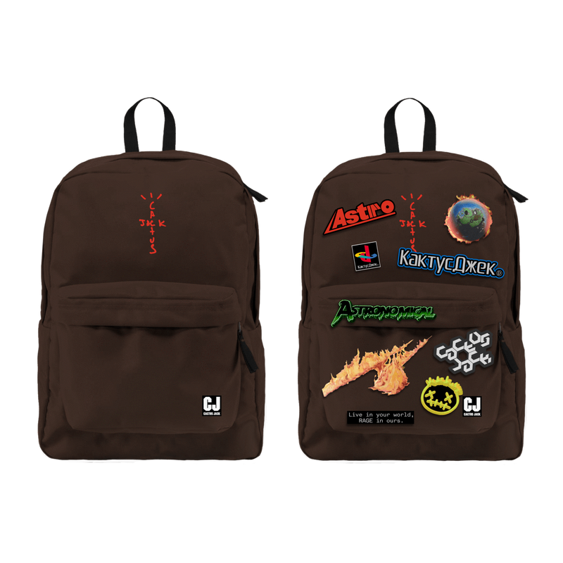 Travis Scott Cactus Jack Backpack With Patch Set Brown