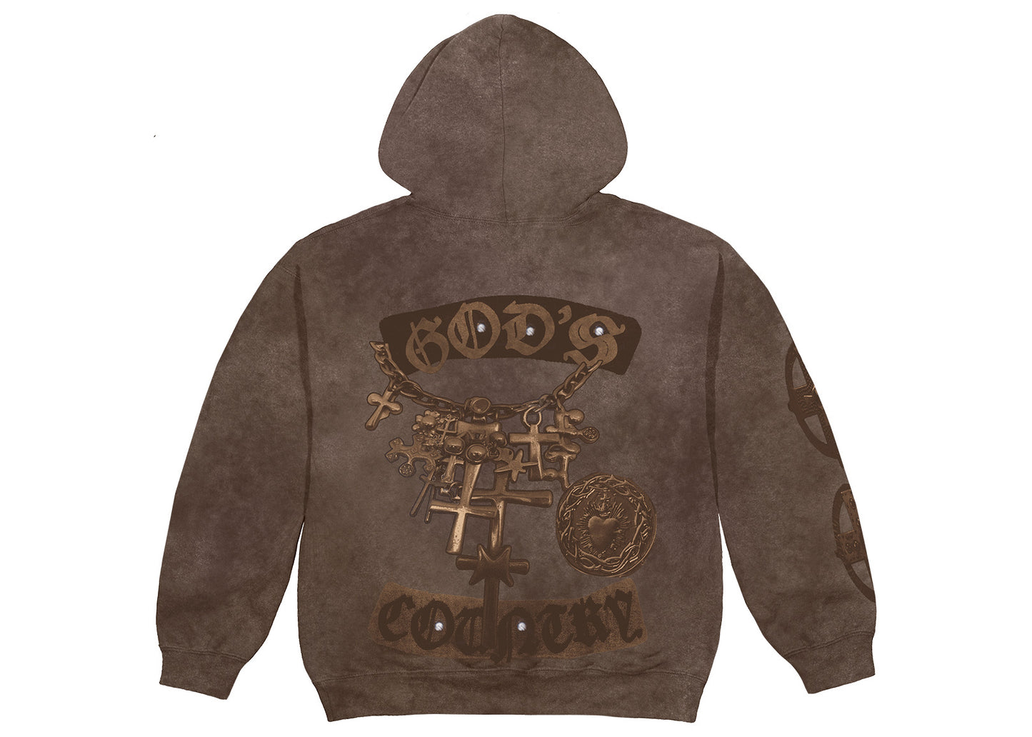 Travis Scott Utopia God's Country Sweat à capuche zippé Marron 