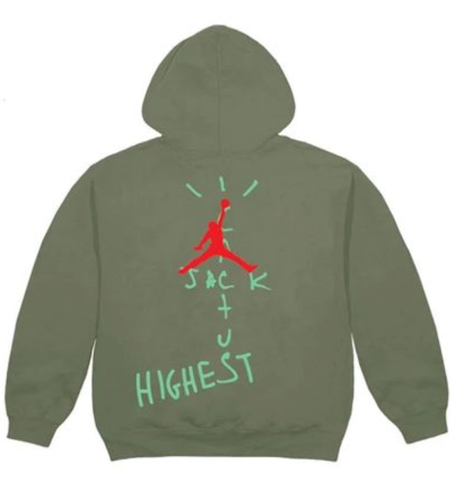 Travis Scott Jordan Cactus Jack Sweat à capuche le plus haut Olive