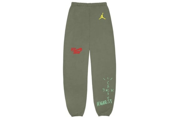 Travis Scott Jordan Cactus Jack Höchste Jogginghose Oliv