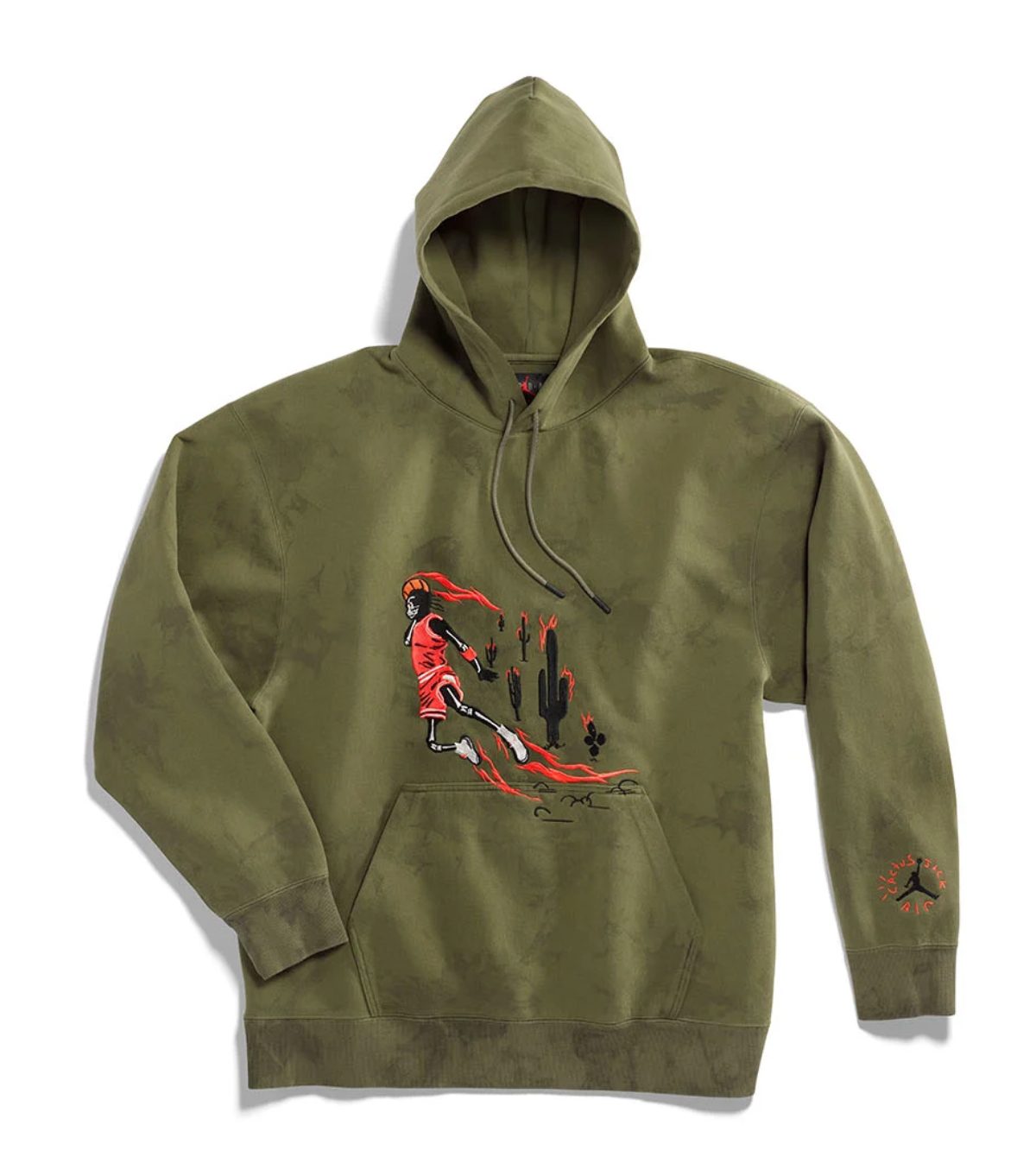 Travis Scott Jordan Washed Suede Hoodie Olive